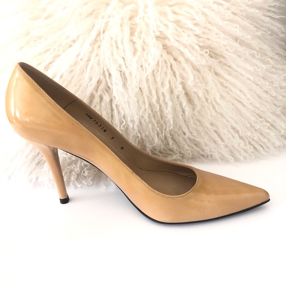 Stuart Weitzman Tan Patent 4” Pumps 9 - Picture 3 of 11